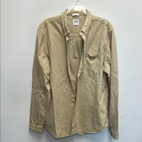 Zara Men's Tan Button-Up Shirt - Picture 1 of 4